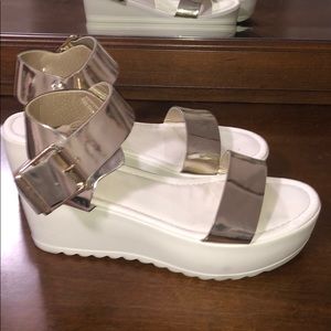 Strappy platform shoes